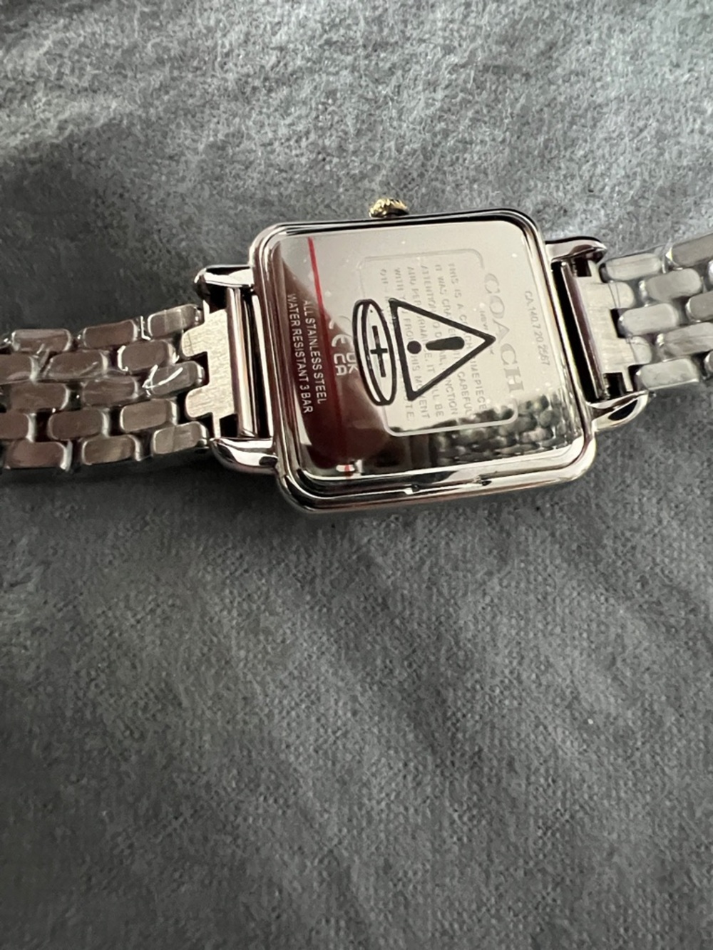 Coach Two-Tone Square Black Dial Bracelet Watch - Picture 4 of 5